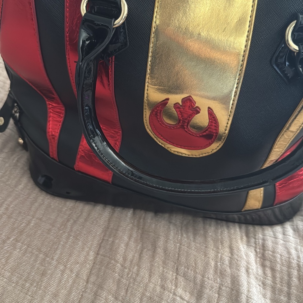 Star Wars Disney Black and Red Handbag with Gold Accents